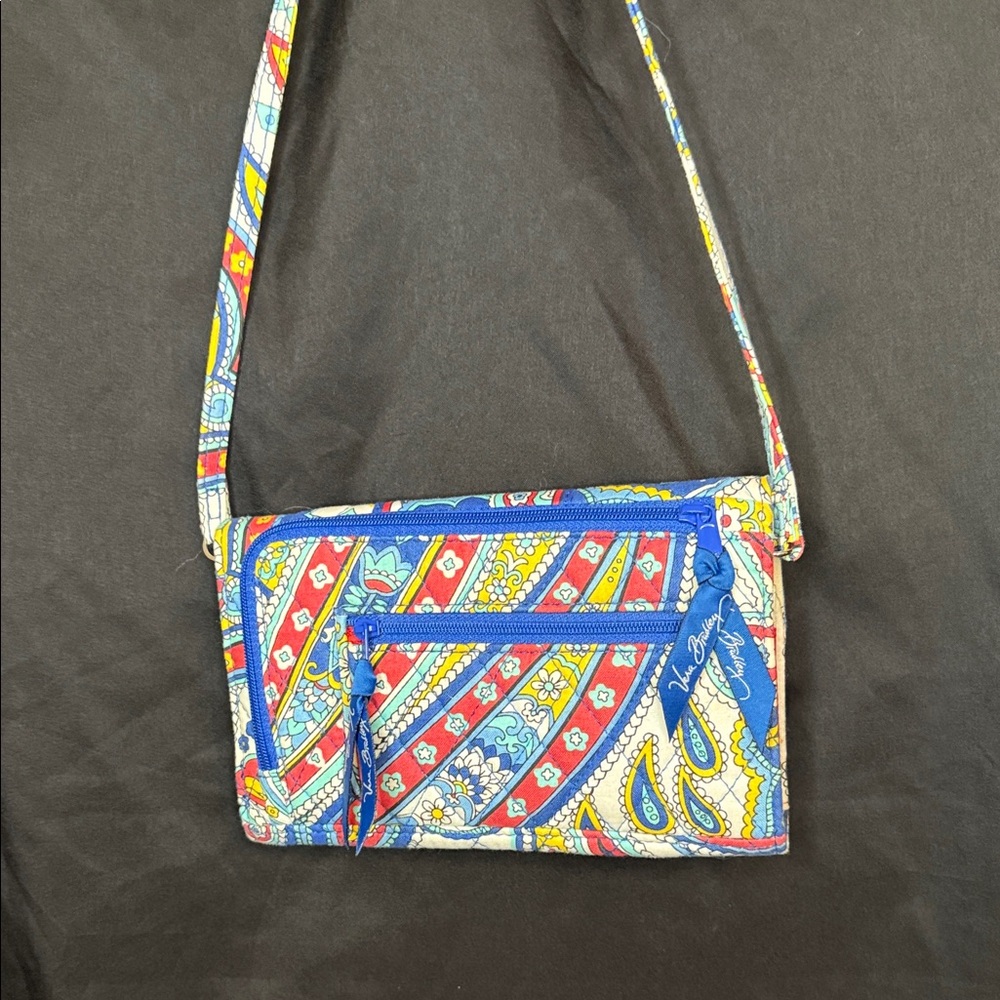 Vera Bradley Paisley Red and Blue Crossbody Bag
